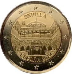 Spain – 2 Euro Commemorative 2024 Sevilla Cathedral Alcázar UNC – FREE SHIPPING