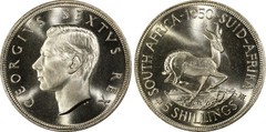South Africa, 1950 George VI 5 Shillings, PCGS PL – 65. Crown. 1,200 Mintage.