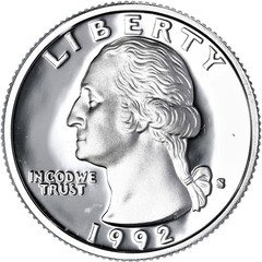 1992-1998 S Washington Quarters 90% Silver Gem DCam Proof Run 7 Coin Set