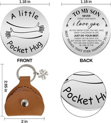 Engraved Stainless Steel Pocket Hug Token Keepsake Token Double Sided Message…
