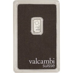 1 gram Platinum Bar – Valcambi Suisse – 999.5 Fine in Sealed Assay
