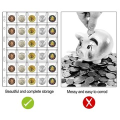 30 Pocket Coin Collection Pages Binder Sleeves 9 Hole Coin Stamp Storage