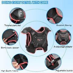 Kids Motocross Vest Suit with Back, Chest, Knee, Elbow Protectors for Dirt Bikes