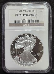 2001-W American Silver Eagle .999 NGC PF70 Ultra Cameo Proof