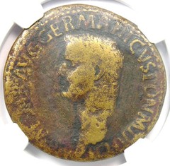 Caligula AE Sestertius Copper Roman Gaius Coin 37-41 AD – Certified NGC Good