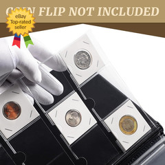 Coin Flip Holder Albums 120 Pockets 2X2 Inches Coin Storage Books for Coin Cardb
