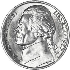 1985 P Jefferson Nickel – BU