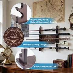 Wand Holder, 5 Tiered Wood Display Stand, Wall Mount & Desktop – Ideal