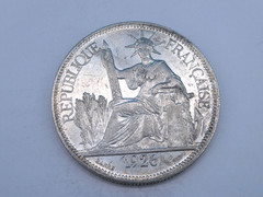 1926 A, French Indochina 1 Piastre de Commerce, Silver Trade Coin, 27.2Gr. C609