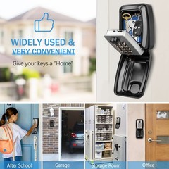 Key Lock Box for Outside Wall Mount 12-Digit Mounted-Grey