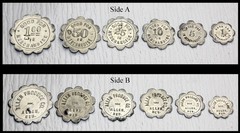 6 Graduated ALLEN PRODUCE NEB Trade Token Coins NE NEBRASKA 1c 5c 10c 25c 50c $1