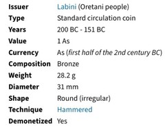 Very Large 200BC-151BC NGC Graded Ancient Celtic Iberian Coin Castulo Rare