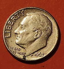 1963-D Roosevelt Dime 10C US Coin – Silver .900, Circulated, Uncertified