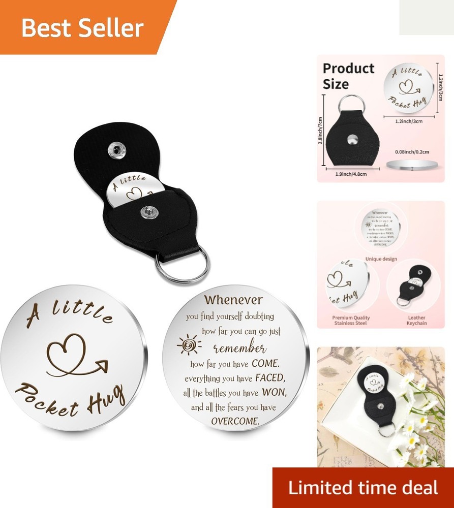 Compact Inspirational Pocket Hug Token & Keychain – Encouragement for Loved Ones