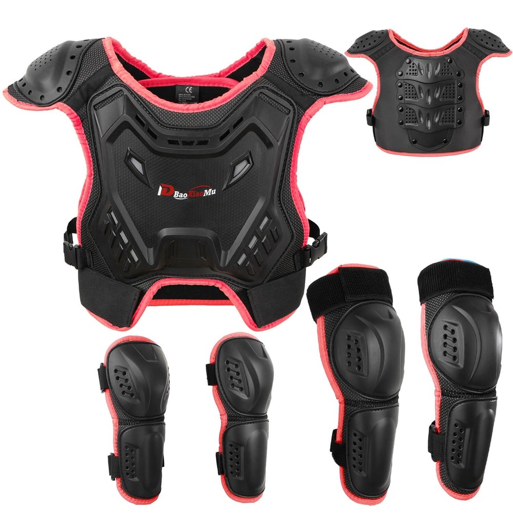 Kids Motocross Vest Suit with Back, Chest, Knee, Elbow Protectors for Dirt Bikes