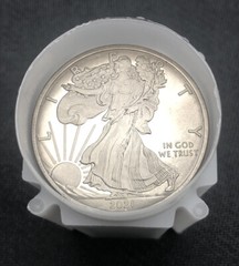 Tube Of 10 – 1 Oz .999 Pure Titanium Walking Liberty Rounds Uncirculated