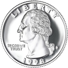 1992-1998 S Washington Quarters 90% Silver Gem DCam Proof Run 7 Coin Set