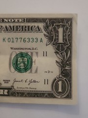 1776 Independence year Note $1 One Dollar Bill Fancy Serial Number