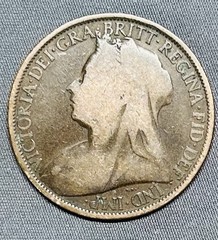 1896 🇬🇧Great Britain Large One Penny Bronze Queen Victoria Coin KM#790(GB310)
