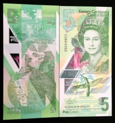 East Caribbean States 5 Dollars 2021 Banknote World Polymer Paper UNC Currency