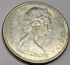 1965 Canada Silver Half Dollar-.30 oz Silver Wgt-High Ender AU #14 $24.66 Melt