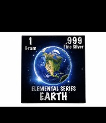 1 Gram Elemental Series : Earth .999 Fine Silver Color and Gold Gilded Chase