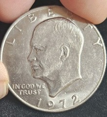 AU-BU 1972 D One Dollar Eisenhower