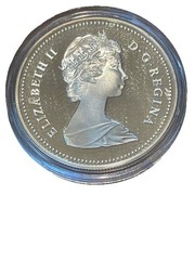 1984 Canadian Silver Proof Dollar Toronto Skyline BU Uncirculated In Capsule