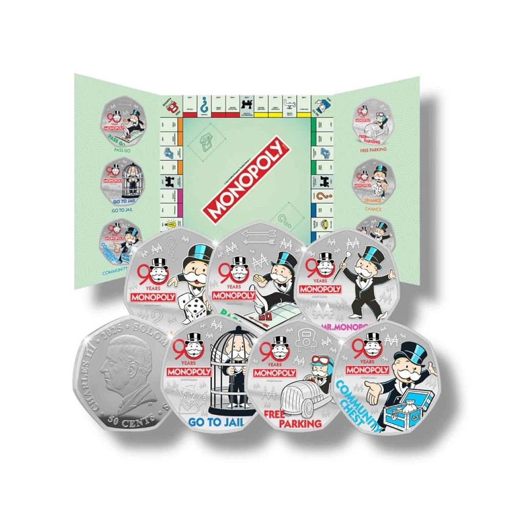 2025 Monopoly 90th Anniversary – Silver Plated Coin Pack Set