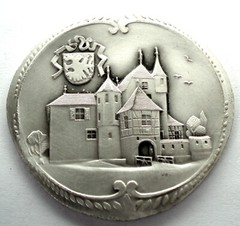 SWITZERLAND PRATTELN, CASTELLUM PRATELLENSE 1968 Medal 44mm 21g White Metal H3.1