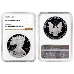 2020-S $1 1-oz Proof American Silver Eagle NGC PF70UC Brown Label