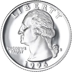 1992-1998 S Washington Quarters 90% Silver Gem DCam Proof Run 7 Coin Set