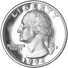 1992-1998 S Washington Quarters 90% Silver Gem DCam Proof Run 7 Coin Set