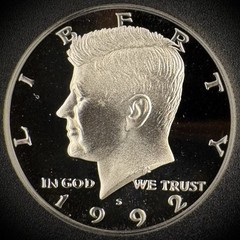 1992-S GEM PROOF Kennedy Half Dollar Clad 50C DEEP ULTRA CAMEO