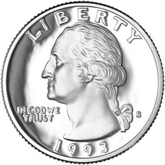 1992-1998 S Washington Quarters 90% Silver Gem DCam Proof Run 7 Coin Set