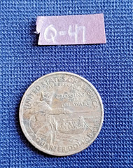 2021-P US Quarter Crossing the Delaware Die Break Mint Error on hat [AL-Q47]