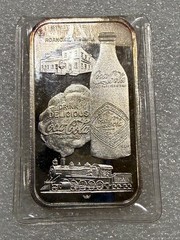 VINTAGE 1975 Coca Cola 75th Anniversary 1 oz .999 Fine Silver Bar ~ Sealed (C)