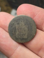 Unknown Old Copper Coin Possibly 1700 1800 Early 1900 Sheild With Crown Design