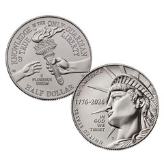 2026 Enduring Liberty Half Dollar Uncirculated Roll – 1776 America 250 SemiQ – D