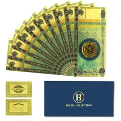 10pcs in Envelope Bitcoin Gold Foil Plastic Banknotes Collectibles Art Ornaments
