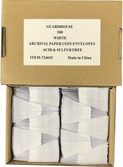500 Guardhouse Small 2×2 White Paper Envelopes w/ Flap Safe Storage Acid Free