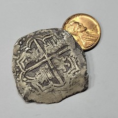 1590-1615 Cob 8 Reales Potosi Bolivia Shipwreck Salvaged Unknown Wreck *T905