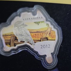 The Perth Mint 2012 Australia Map-Shaped Kookaburra $1 1 oz .999 Silver