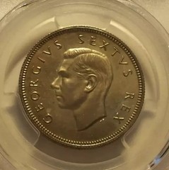 South Africa, 1950 George VI 2 Shillings. PCGS PR 66. 500 Proof Mintage