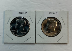 2023 P & D UNC Clad Kennedy Half Dollar Set in CB Flips -Free Shipping