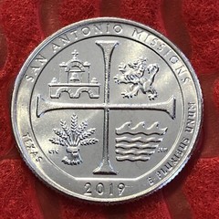 2019 “P” Quarter Texas San Antonio Missions BU from Philadelphia Mint Roll