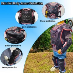 Kids Motocross Vest Suit with Back, Chest, Knee, Elbow Protectors for Dirt Bikes