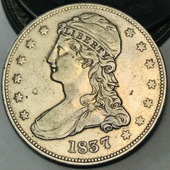 1837 Capped Bust Half Dollar 50C Ungraded Reeded Edge 90% Silver US Coin CC30990