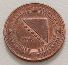 Bosnia & Herzegovina 10 FENINGA KM-115 1998 Map UNC World Currency Scarce COIN
