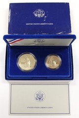 1986-S $1 Statue of Liberty Silver Commemorative Proof 2-Coin Set – w/ OGP, COA